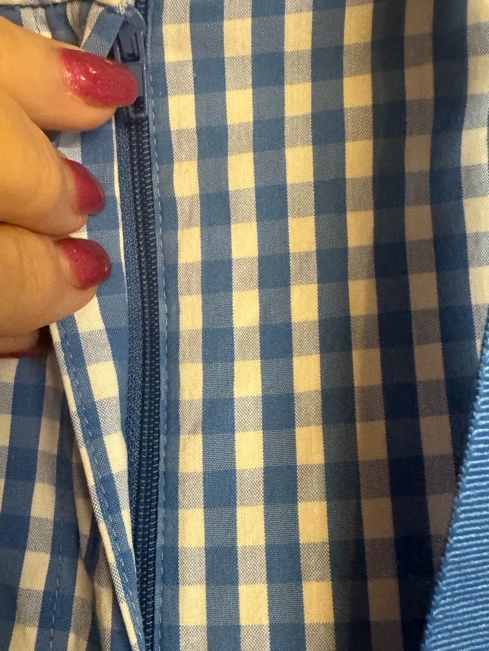 Jones New York Blue/White Gingham Capris Pants with Belt  SIZE: 8       #14 - Picture 3 of 6
